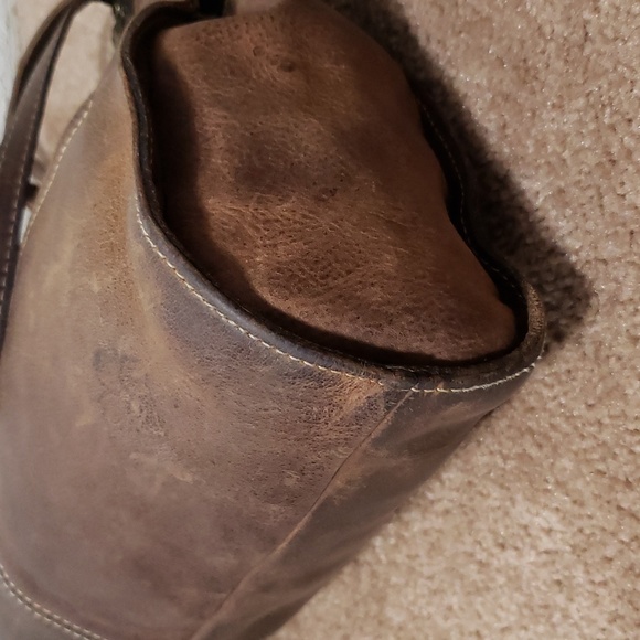 Patricia Nash Large Brown Leather Ergo Studded Satchel Bag Shoulder Hobo Handbag - Picture 8 of 15